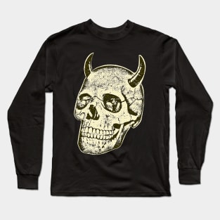 Horned Skull In Yellow Long Sleeve T-Shirt